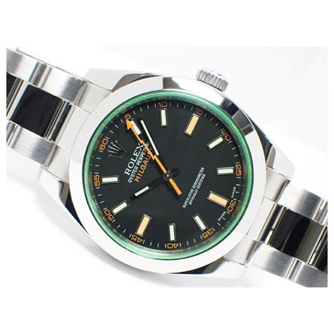 rolex grünes glas|Rolex milgauss 116400 gv.